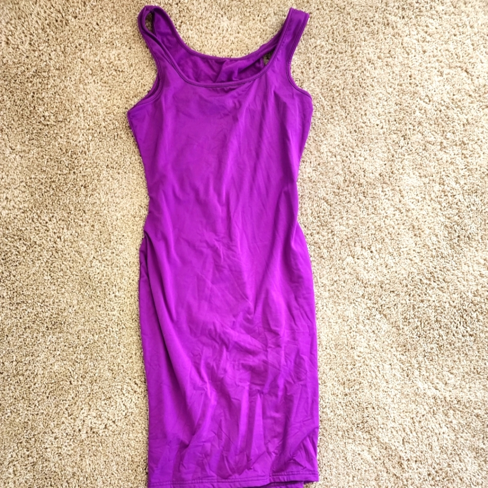 Purple tank mini dress